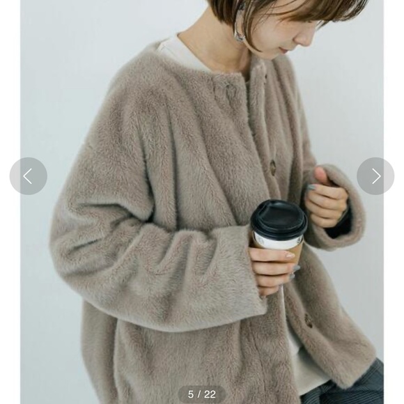 Faux Fur Jacket in Taupe - Picture 11 of 14